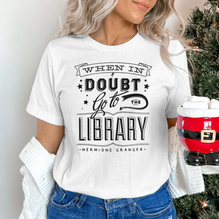 When In Doubt Go To The Library Teacher Vintage Book Lovers Unisex T-Shirt