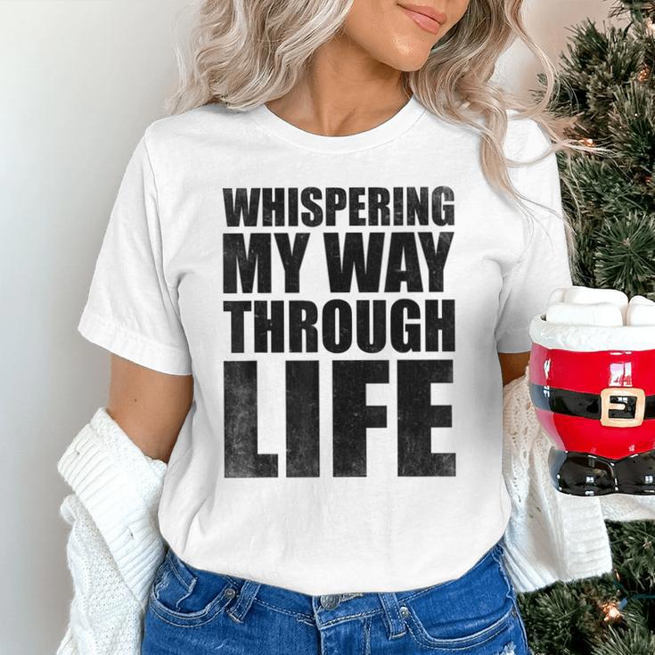 Whispering My Way Through Life Sayings For Introverts Unisex T-Shirt Whispering My Way Through Life Sayings For Introverts Unisex T-Shirt