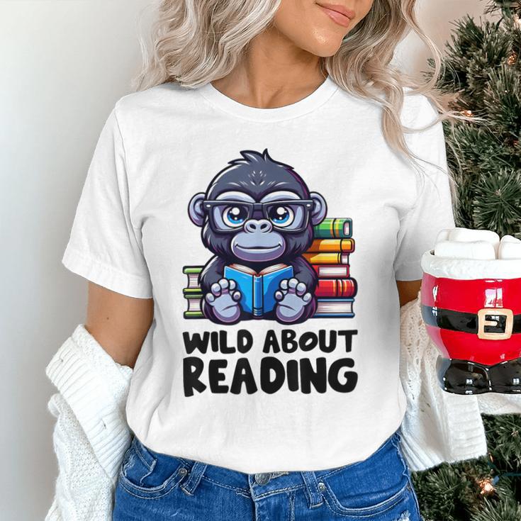 Wild About Reading Book Lover Gorilla Unisex T-Shirt