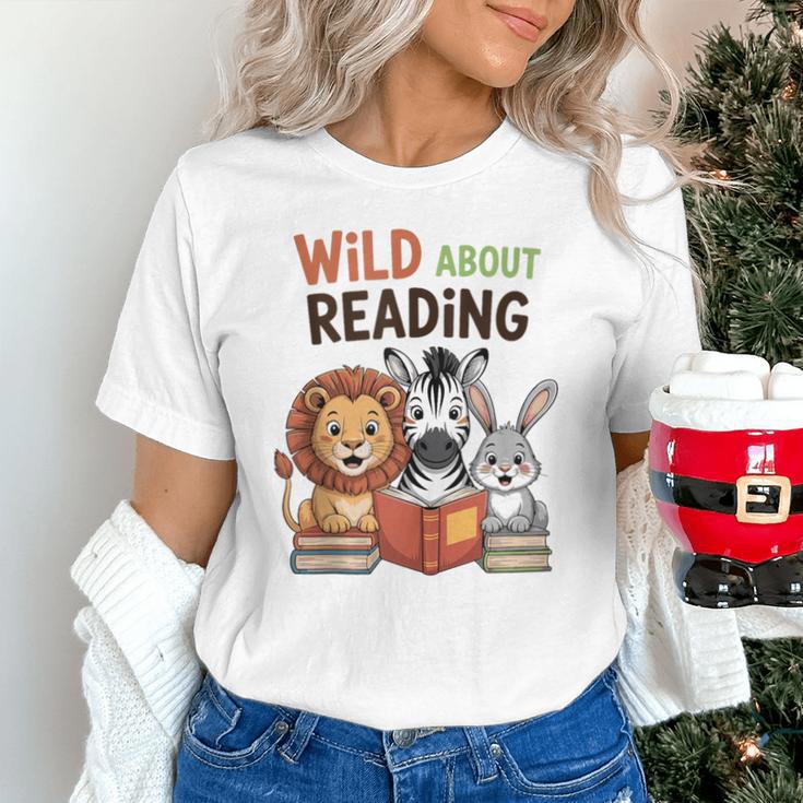 Wild About Reading Zoo Animals For Bookworm Book Reader Unisex T-Shirt Wild About Reading Zoo Animals For Bookworm Book Reader Unisex T-Shirt