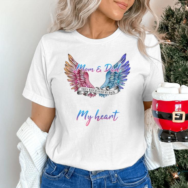 Wings In Memory Of Mom Dad In Heaven Guardian Angel Memorial Unisex T-Shirt Wings In Memory Of Mom Dad In Heaven Guardian Angel Memorial Unisex T-Shirt