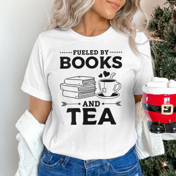 Women's Fueled By Books And Tea Book Lover Bookworm Reading Books Unisex T-Shirt