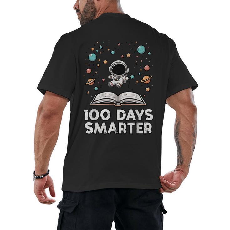 100 Days Smarter Astronaut Book 100th Day Girls Kids Women Men's Back Print T-Shirt