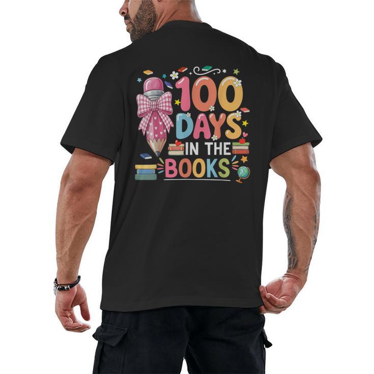 100th Day Of School Teacher Floral 100 Days In The Books Men's Back Print T-Shirt