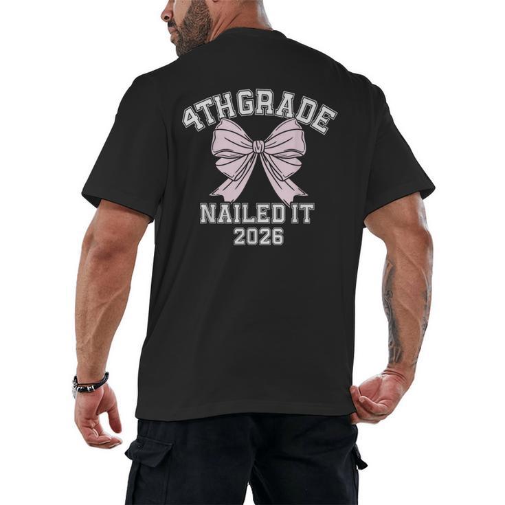 4th Grade Bow 2026 Fourth Grade Graduation Men's Back Print T-Shirt