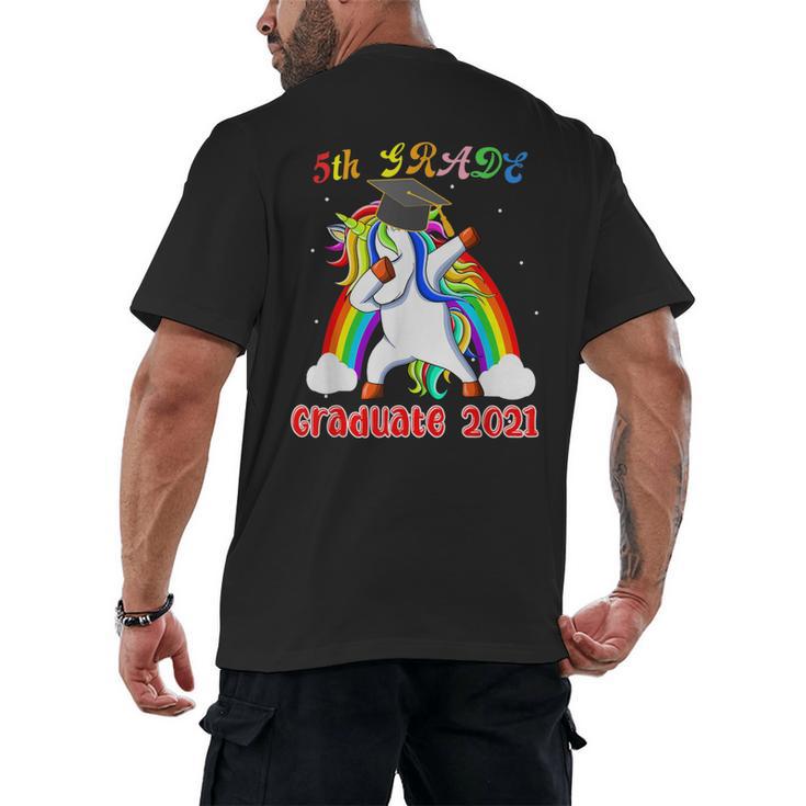5th Grade Graduate Class 2021 Dabbing Unicorn Graduation Men's Back Print T-Shirt