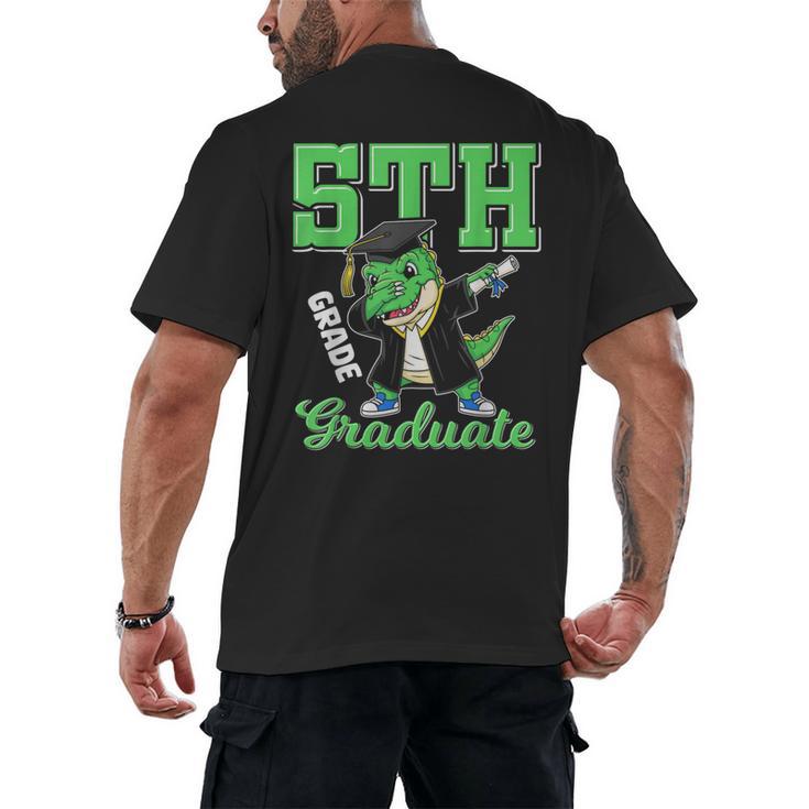 5th Grade Graduate Dinosaur Dab Graduation School Men's Back Print T-Shirt