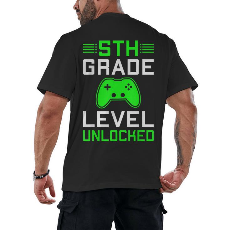 5th Grade Level Unlocked Back To School Gamer Graduation Men's Back Print T-Shirt