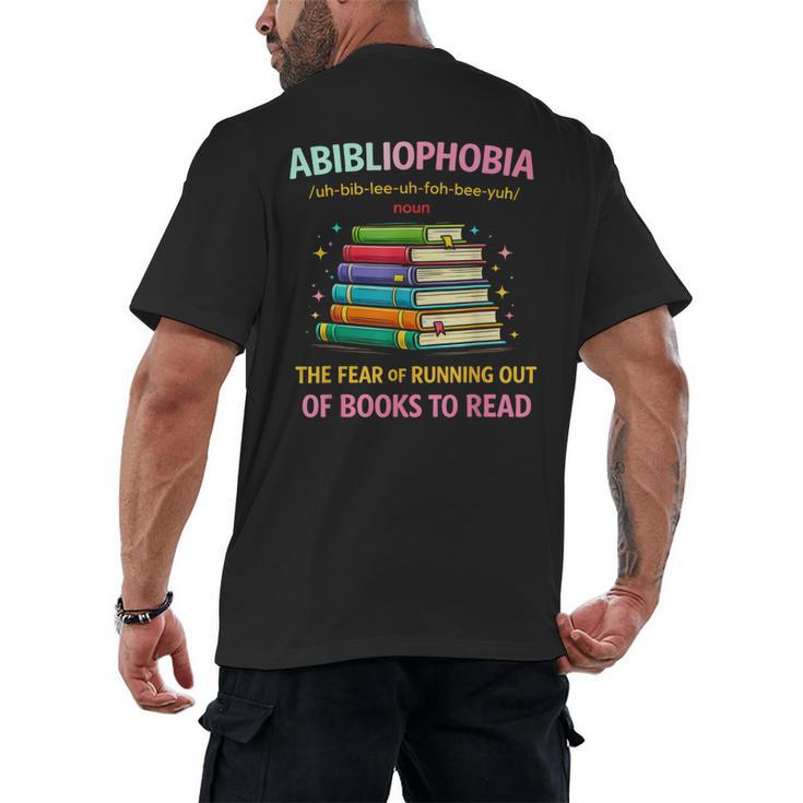 Abibliophobia Book Lovers Graphic Men's Back Print T-Shirt