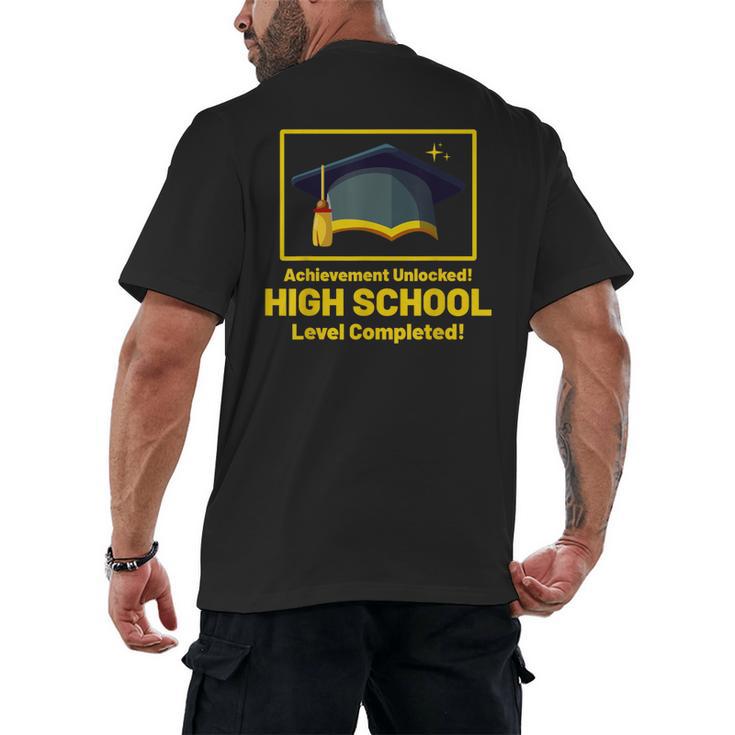 Achievement Unlocked High School Graduation Gamer Men's Back Print T-Shirt
