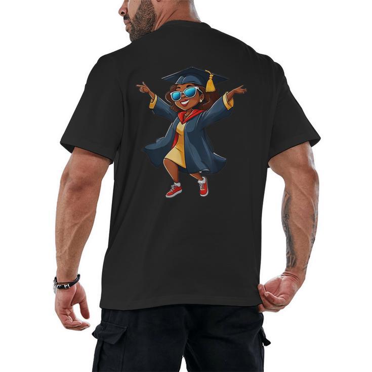 African American Woman Girl Graduation Class Men's Back Print T-Shirt