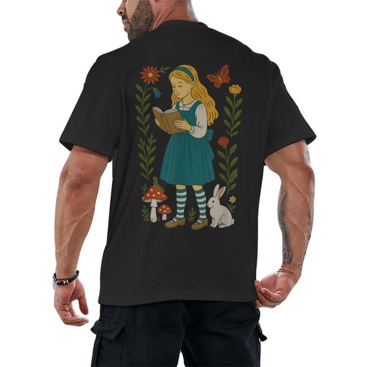 Alice In Wonderland Book Lover Lewis Carroll Rabbit Men's Back Print T-Shirt