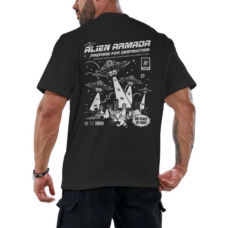 Alien Abduction UFO Lovers Comic Book Style Shirt Men's Back Print T-Shirt