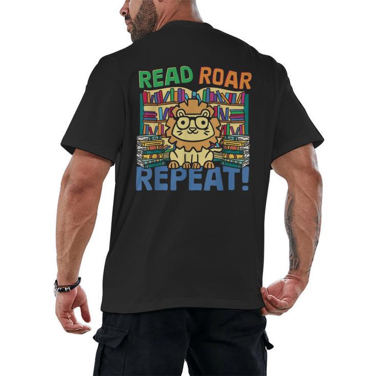 Animals Read Reading Book Library First Day Of School Kids Men's Back Print T-Shirt