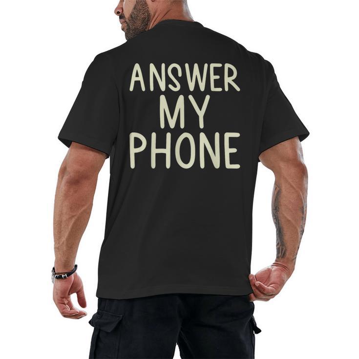 Answer My Phone I Introvert Men's Back Print T-Shirt