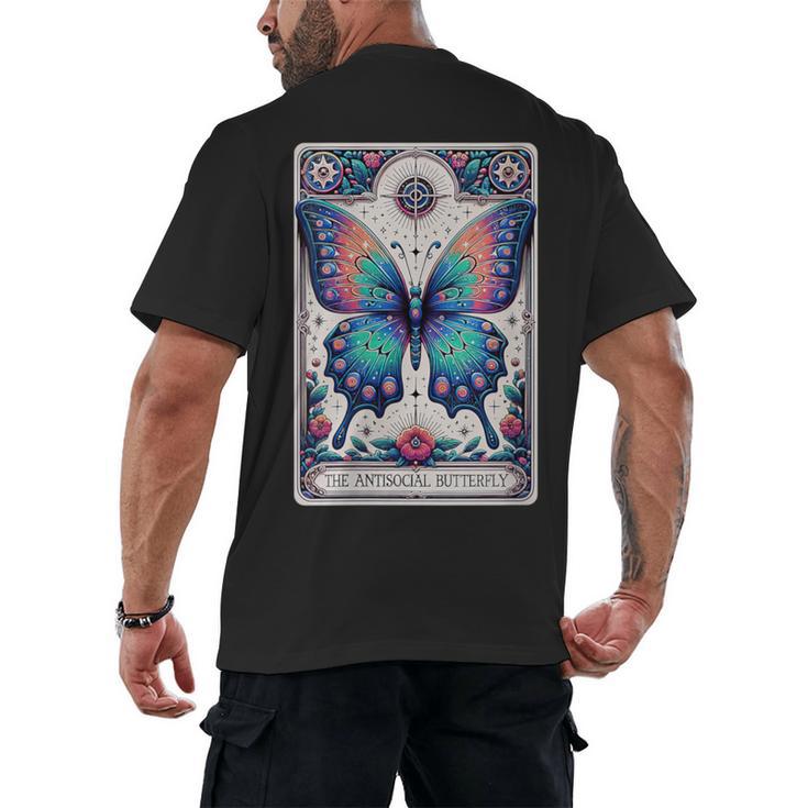 Antisocial Butterfly Introvert Distressed Men's Back Print T-Shirt