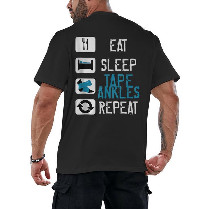 Athletic Trainer Eat Sleep Tape Ankles Graduation Men's Back Print T-Shirt