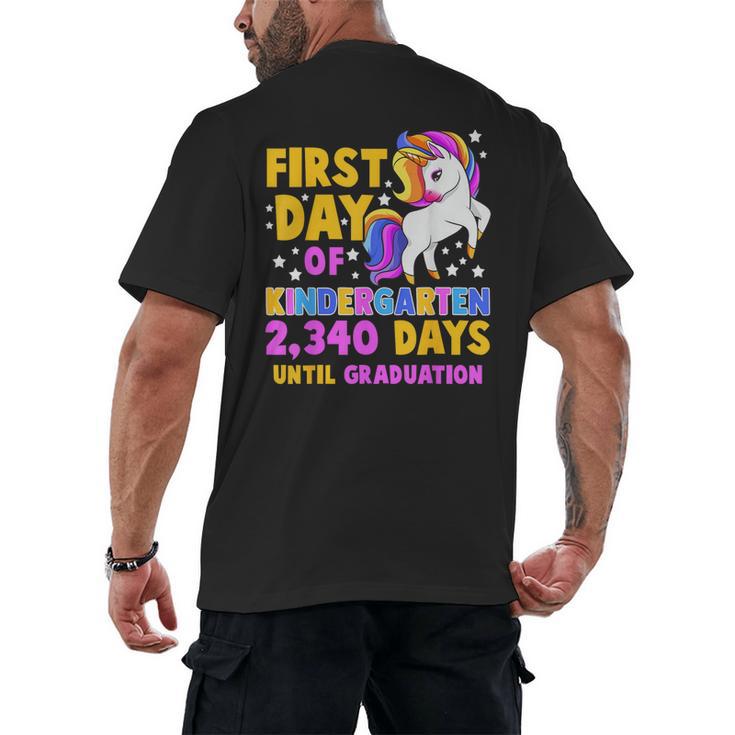 Back To School First Day Of Kindergarten Graduation Unicorn Men's Back Print T-Shirt