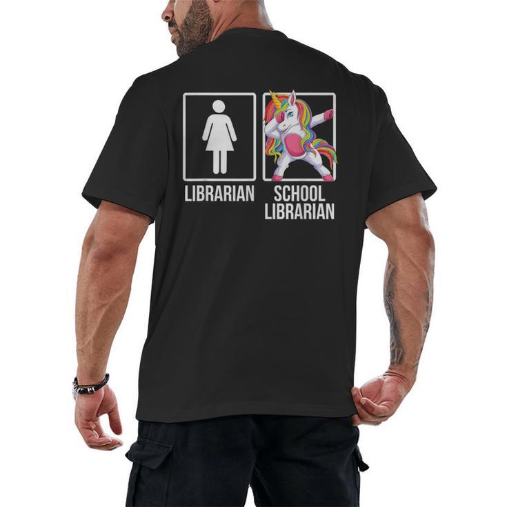Back To School Library Unicorn Book Lover School Librarian Men's Back Print T-Shirt
