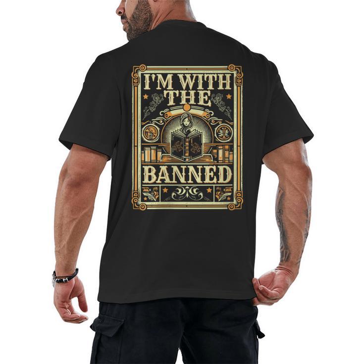 Banned Books Librarian Book Readers I m With The Banned Men's Back Print T-Shirt