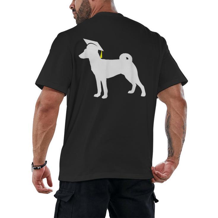 Basenji Graduation Dog Graduate Men's Back Print T-Shirt