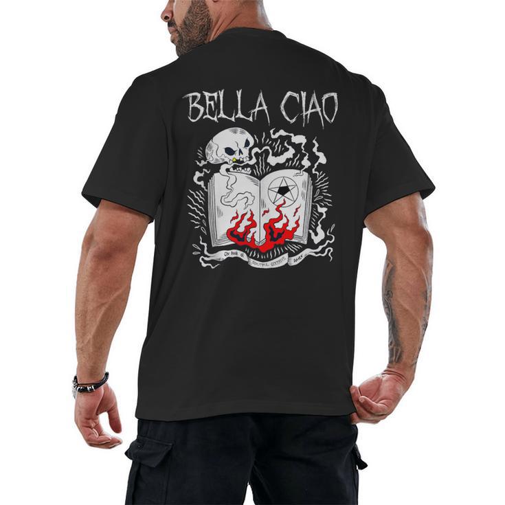 Bella Ciao Goodbye Beautiful Skull Book Of Dark Magic Occult Men's Back Print T-Shirt