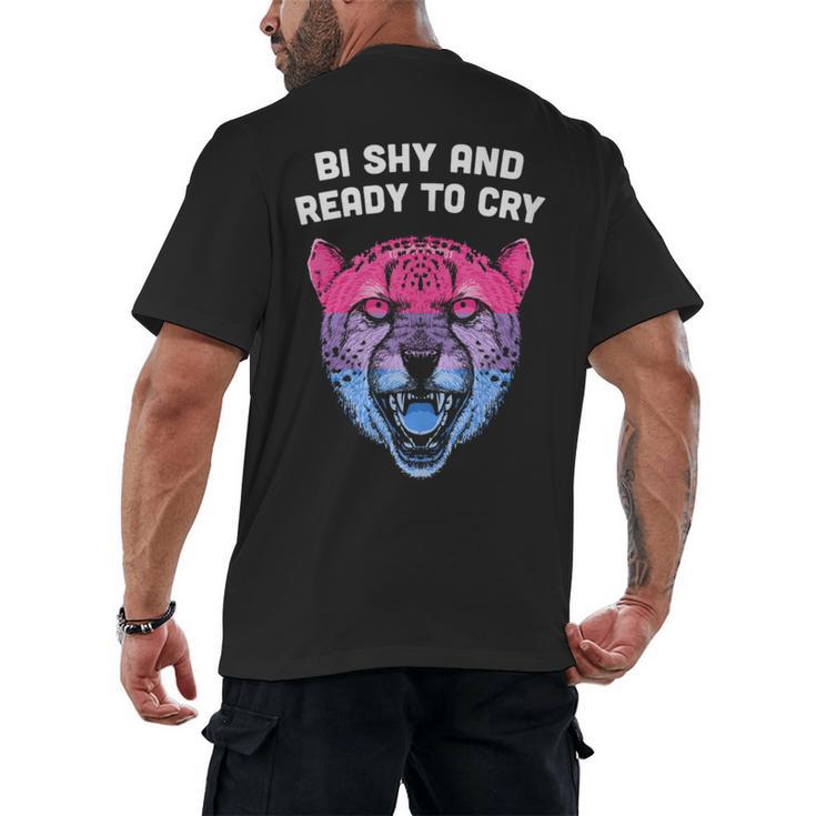 Bi Shy And Ready To Cry Bisexual Introvert Bi Pride Men's Back Print T-Shirt