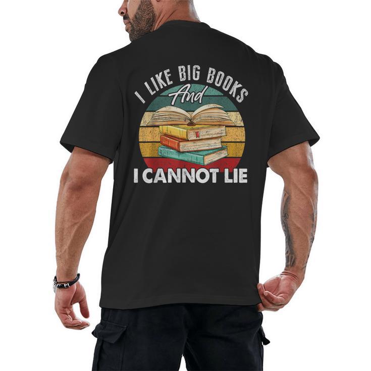 I Like Big Books Librarian Reading Teacher Book Lover Men's Back Print T-Shirt
