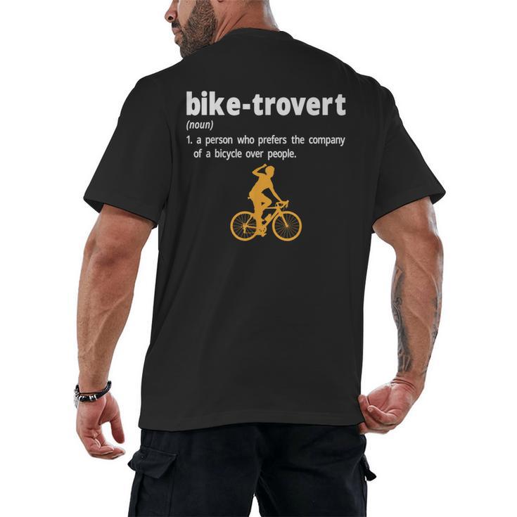 Bike-Trovert Bicycle Humor Definition Introvert Men's Back Print T-Shirt