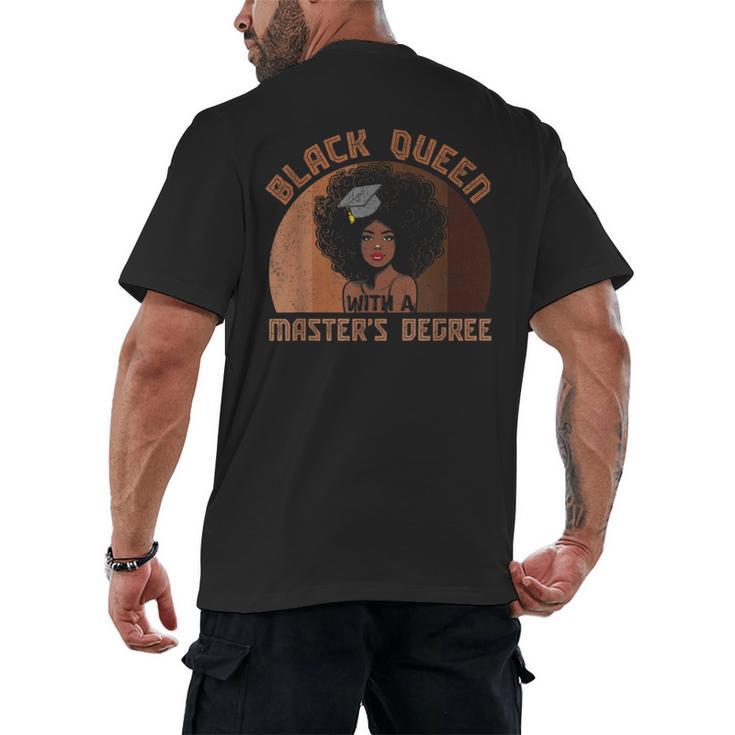 Black Queen With a Masters Degree Melanin Girls Graduation Men's Back Print T-Shirt