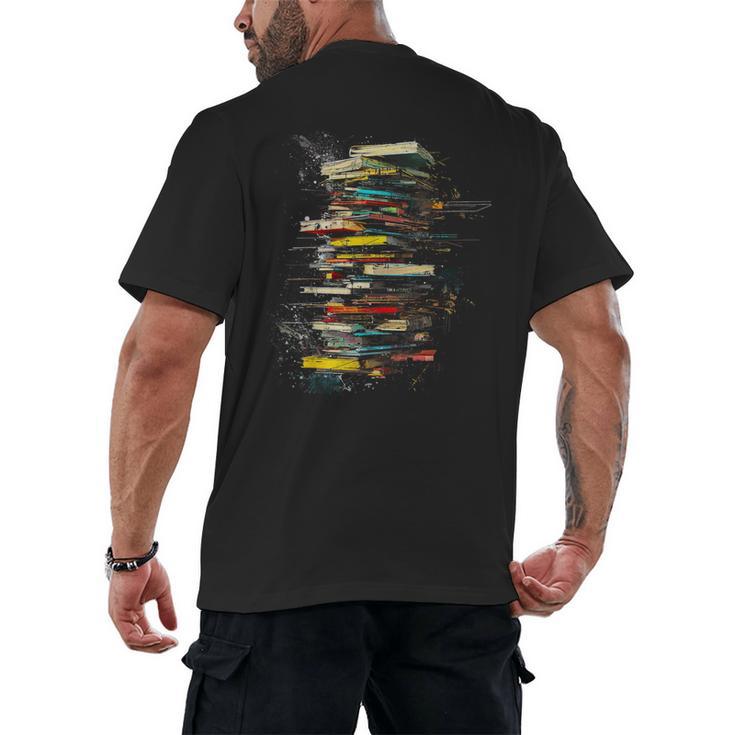 Book Abstract Art Drawing Painting Graphic Book Men's Back Print T-Shirt