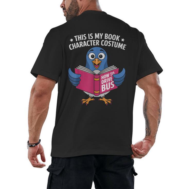 This Is My Book Character Costume Cute Pigeon Kids Reading Men's Back Print T-Shirt