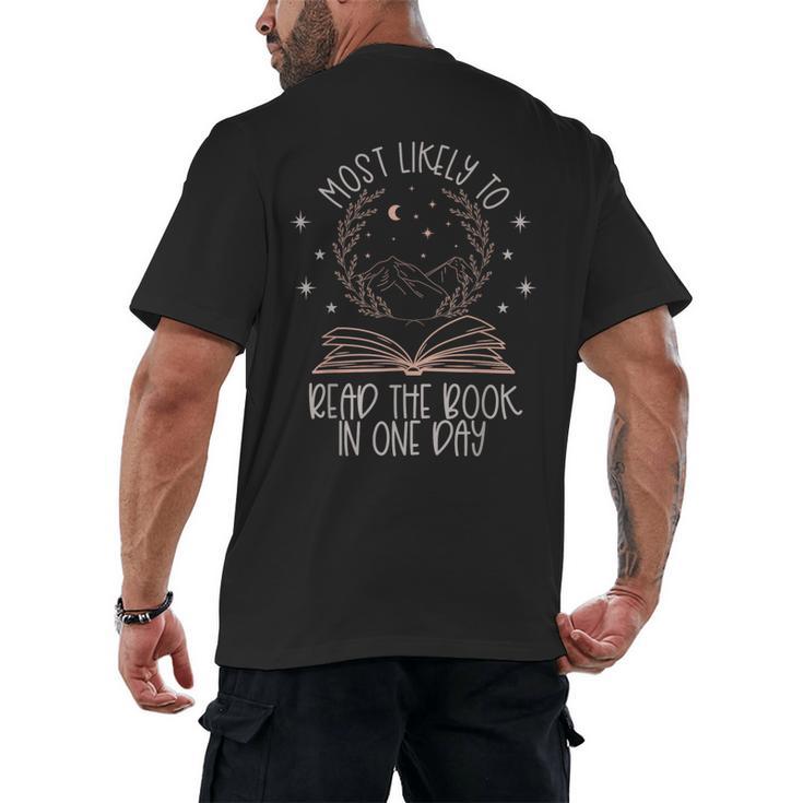 Book Club Shirts For Women Most Likely To Read One Day Men's Back Print T-Shirt