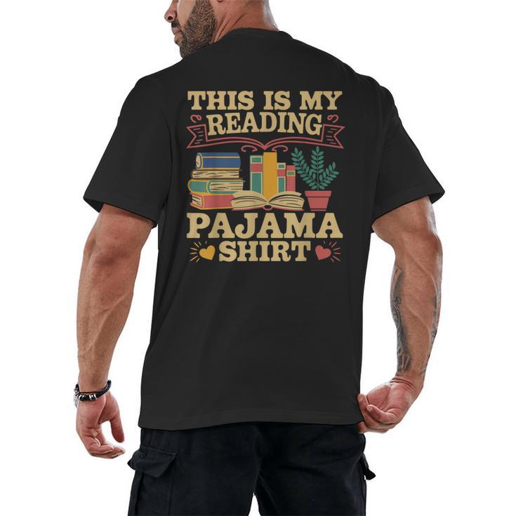 Book And Pajama This Is My Reading Pajama Bedtime Reading Men's Back Print T-Shirt
