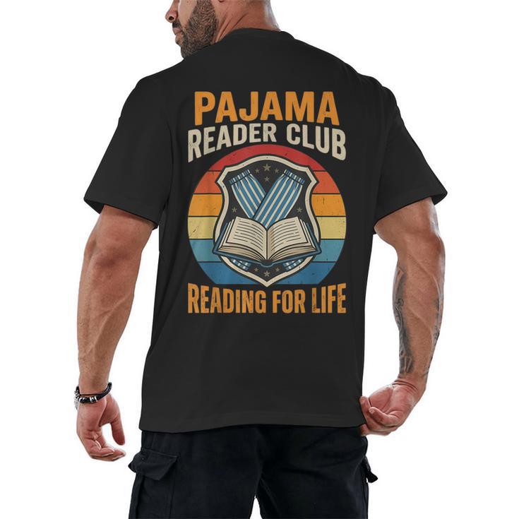 Book And Pajamas Reading Bedtime Men's Back Print T-Shirt