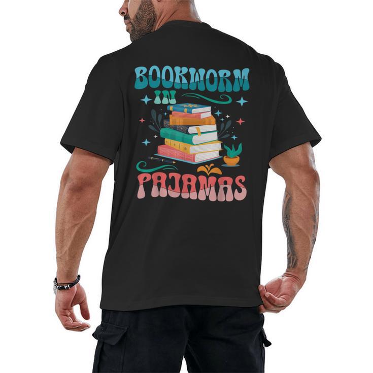 Book Reader Librarian Bookworm In Pajamas Book And Pajama Men's Back Print T-Shirt