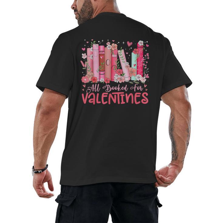 All Booked For Valentine Book Reading Women Girl Teacher Men's Back Print T-Shirt