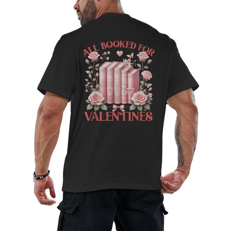 All Booked For Valentines Shirt Romantic Cupid Roses Books Men's Back Print T-Shirt