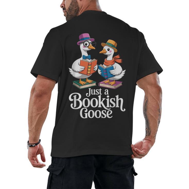 Bookish Goose Cute Geese With Hats Reading Books Men's Back Print T-Shirt