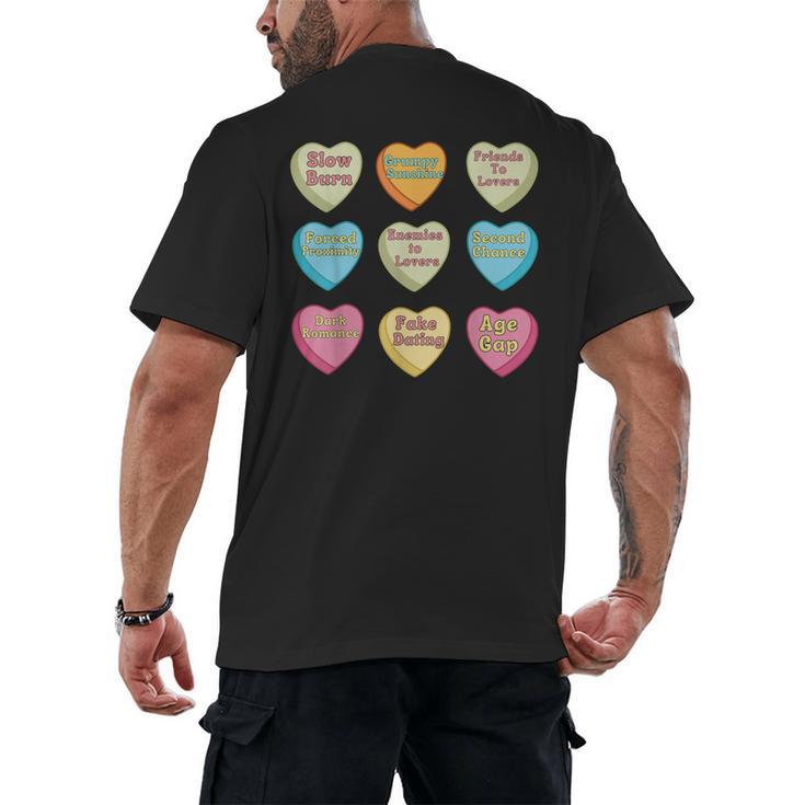 Bookish Romance Tropes Smut Reader Spicy Book Lover Men's Back Print T-Shirt