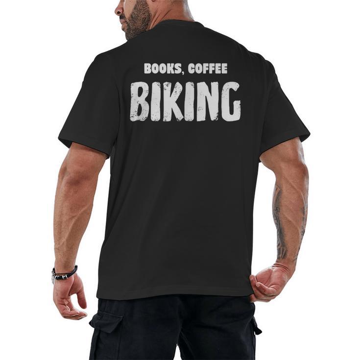 Books Coffee Biking Men's Back Print T-Shirt