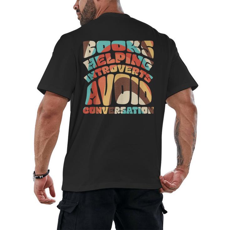 Books Helping Introverts Avoid Conversation Men's Back Print T-Shirt