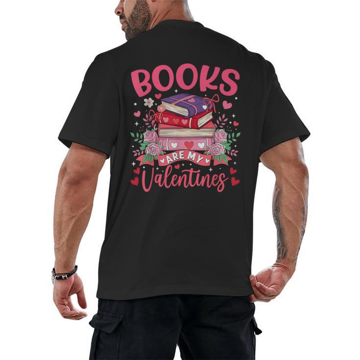 Books Are My Valentine Coquette Bow Book Flower Girl Women Men's Back Print T-Shirt