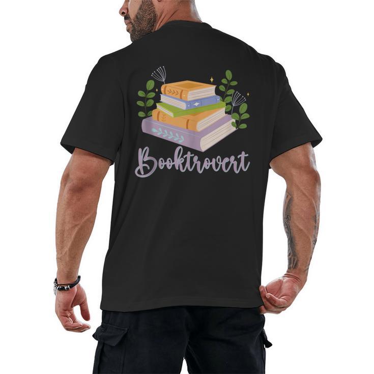 Booktrovert Bookworm Introvert Bibliophile Booktrovert Men's Back Print T-Shirt