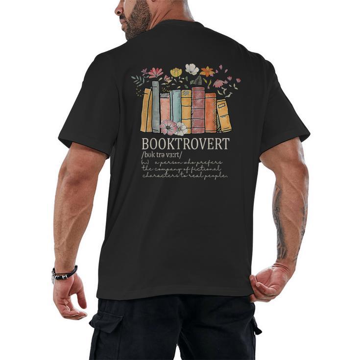 Booktrovert Cozy Book Lover Book Nerd Literary Humor Men's Back Print T-Shirt