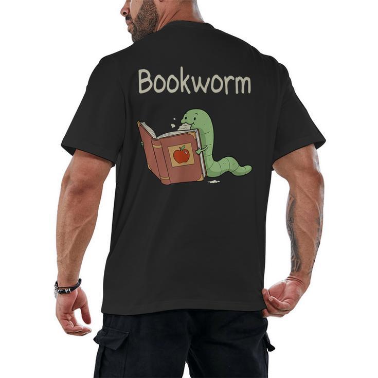 Bookworm Worm Reading Book Lover Read Books Librarian Men's Back Print T-Shirt