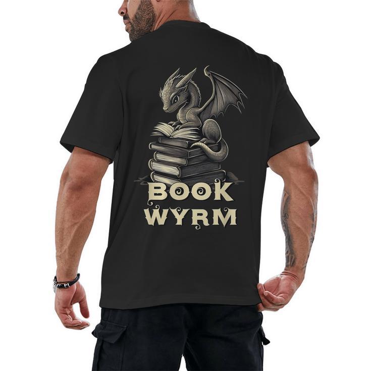 Bookwyrm Dragon Fantasy Bookish Fairytale Book Lover Men's Back Print T-Shirt