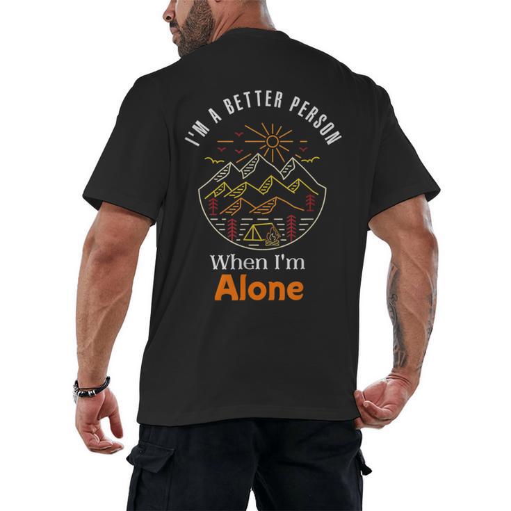 Camping Alone Meme Campfire Introvert Camper Men's Back Print T-Shirt