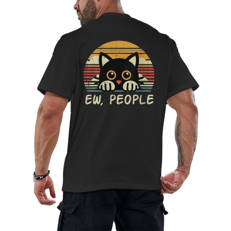 Cat Eww People Introvert Meme Women Men Kids Men's Back Print T-Shirt