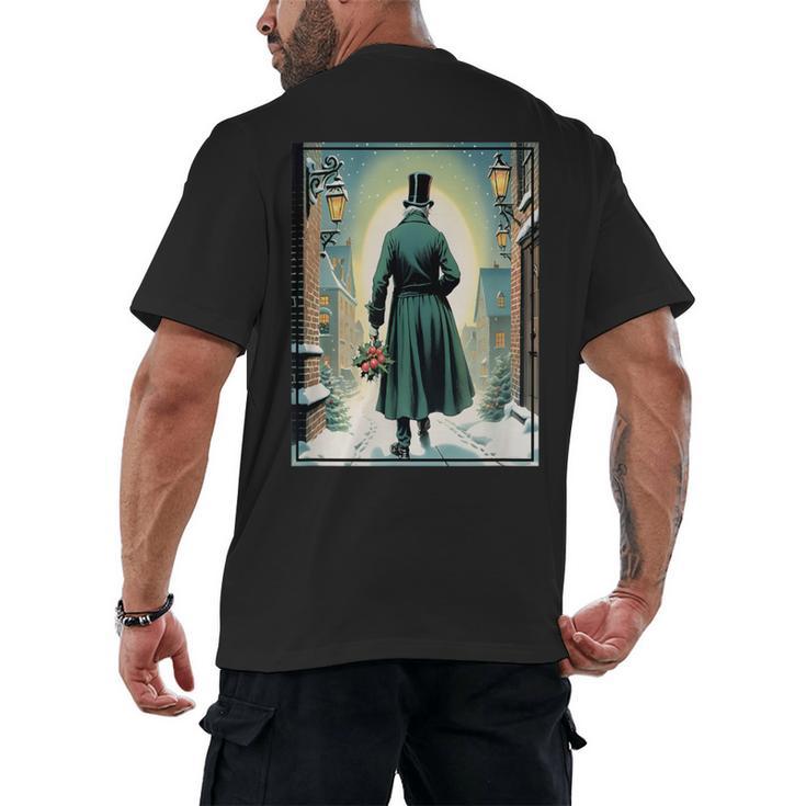 Charles Dickens Christmas Classic Book Ebeneezer Scrooge -Adults Kids Small Short Sleeve T-Shirt Men's Back Print T-Shirt